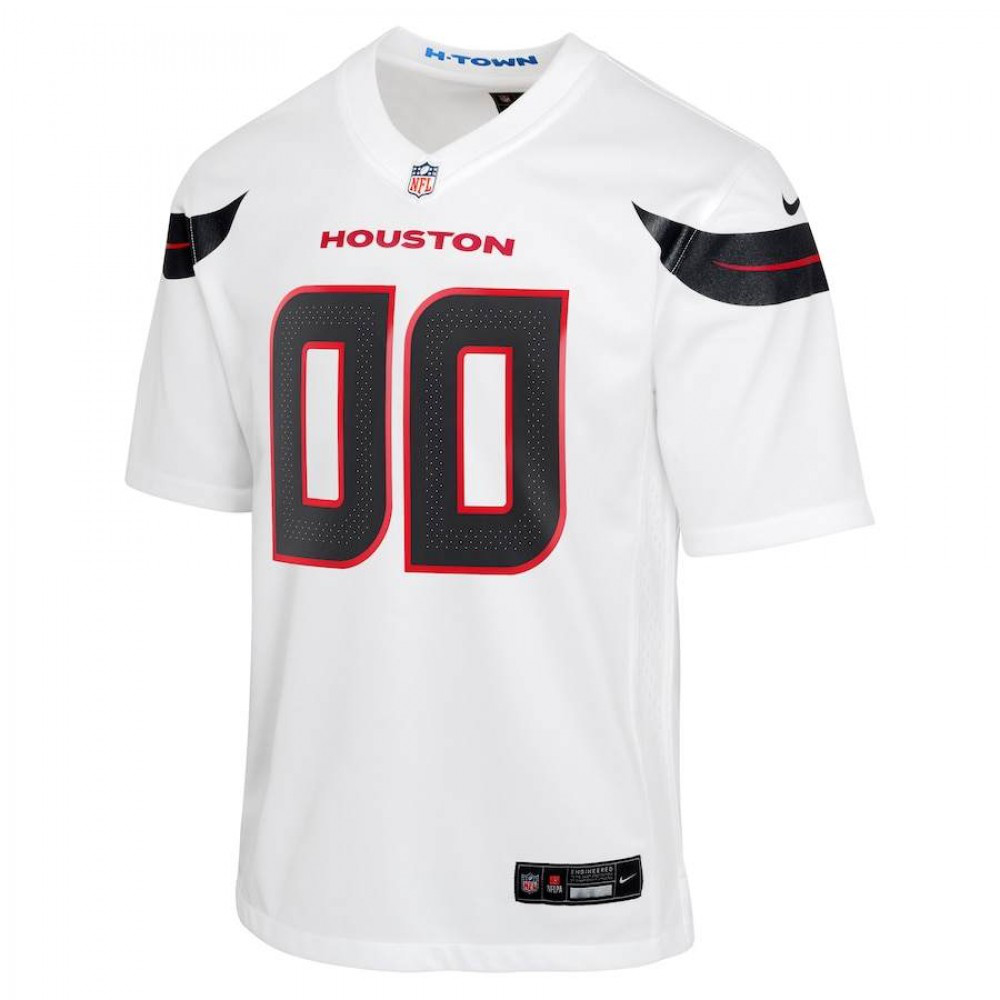 Houston Texans Nike Road Youth Custom Jersey - White-GridironStore